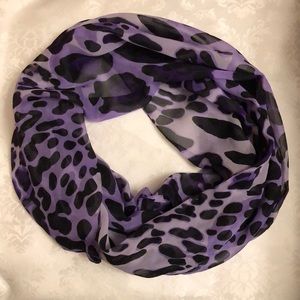 Charming Charlie Purple and Black Animal Print Scarf